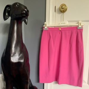 Vintage Pink Silk Escada Skirt Size 36